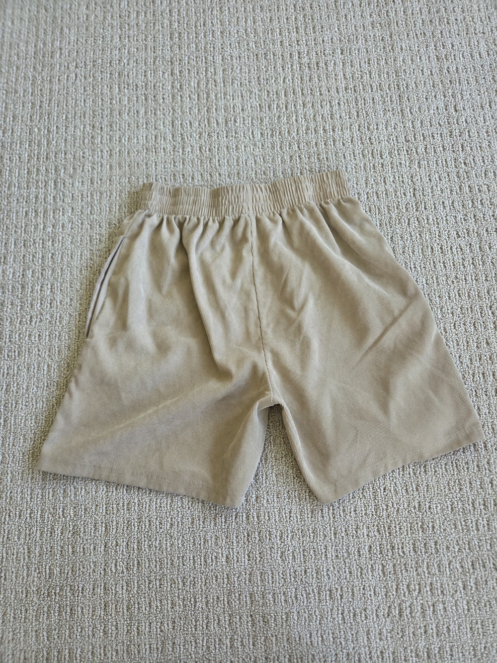 Shein Tan Corduroy Elastic Waist Shorts